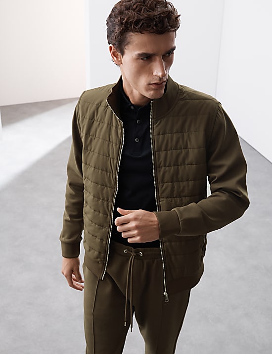 Cotton Rich Zip Up Quilted Jacket