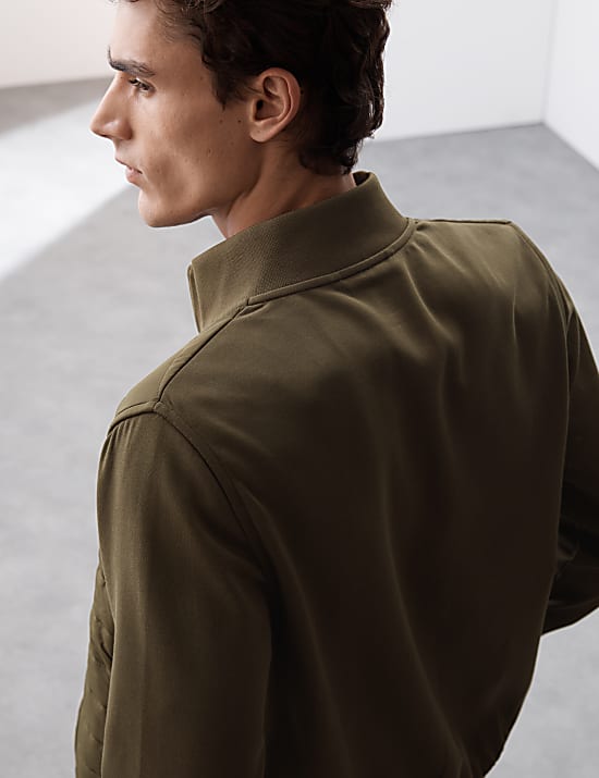 Cotton Rich Zip Up Quilted Jacket