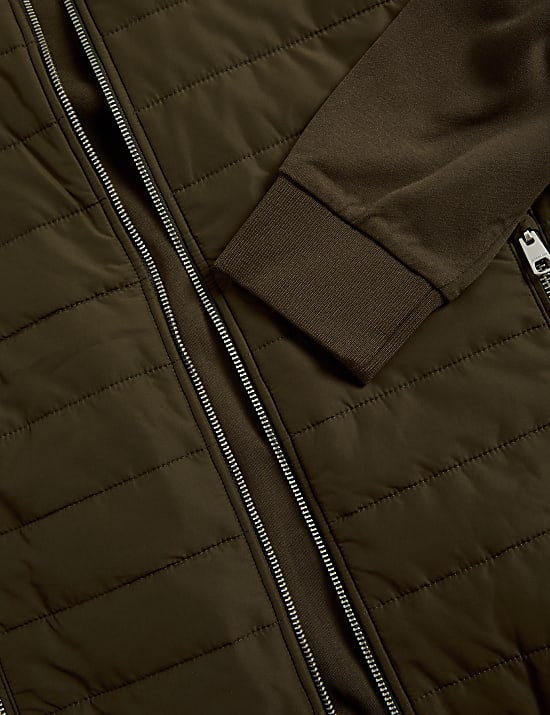 Cotton Rich Zip Up Quilted Jacket