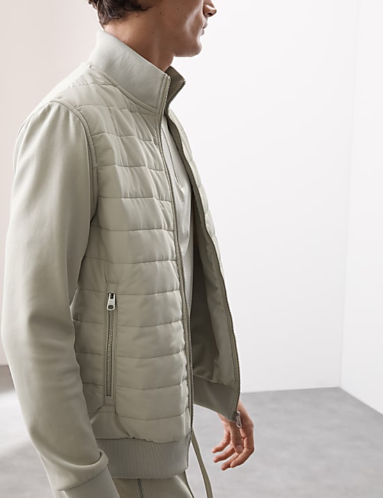 Cotton Rich Zip Up Quilted Jacket