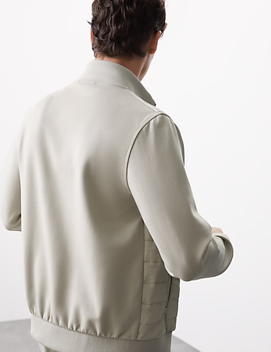 Cotton Rich Zip Up Quilted Jacket