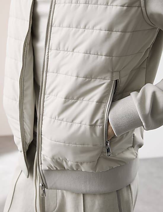 Cotton Rich Zip Up Quilted Jacket