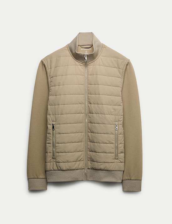 Cotton Rich Zip Up Quilted Jacket