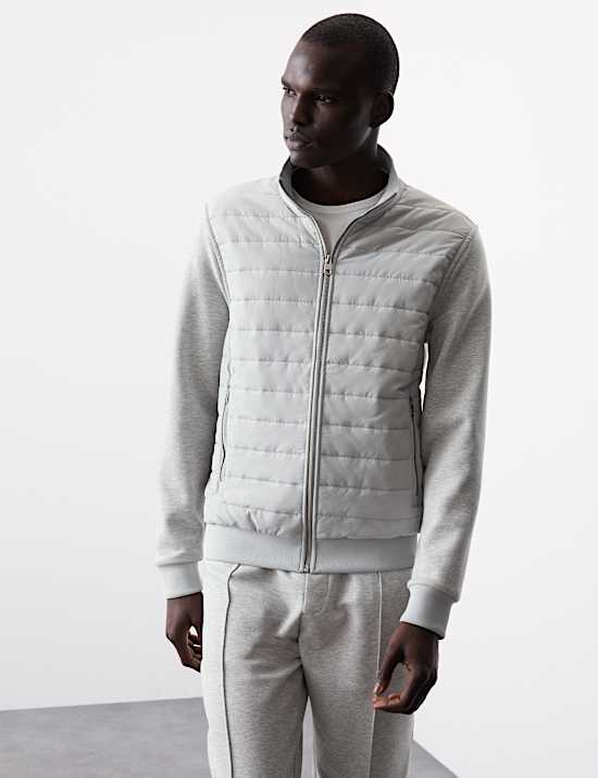 Cotton Rich Zip Up Quilted Jacket