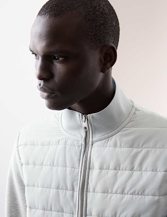 Cotton Rich Zip Up Quilted Jacket