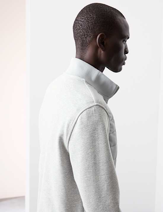 Cotton Rich Zip Up Quilted Jacket