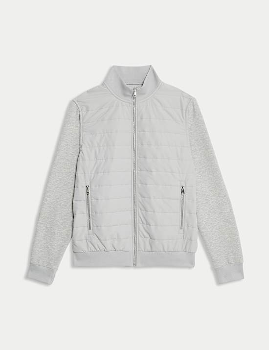 Cotton Rich Zip Up Quilted Jacket