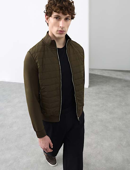 Cotton Rich Zip Up Quilted Jacket