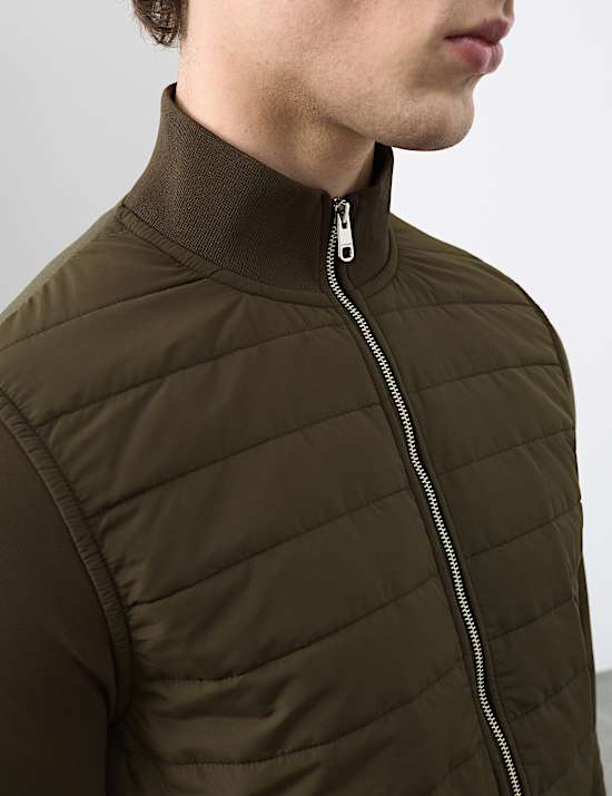 Cotton Rich Zip Up Quilted Jacket