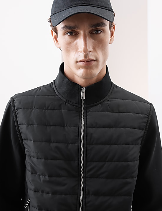 Cotton Rich Zip Up Quilted Jacket