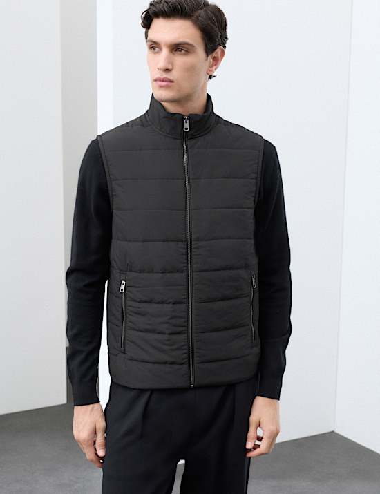 Regular Fit Cotton Rich Hybrid Gilet