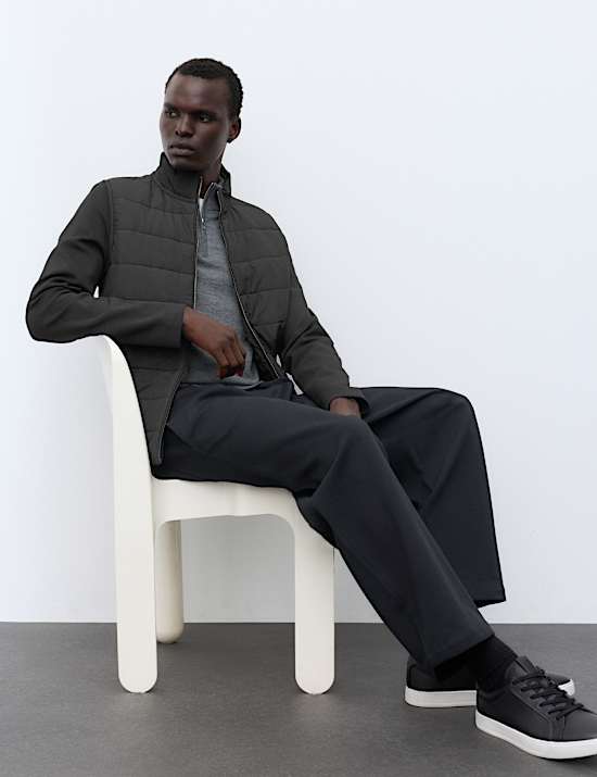 Regular Fit Cotton Rich Padded Hybrid Jacket
