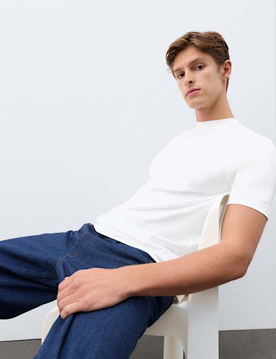 Pure Supima Cotton High Neck T-Shirt