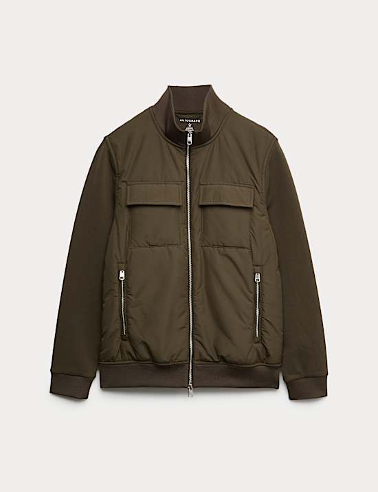 Chaqueta de algodón con bolsillo y cremallera