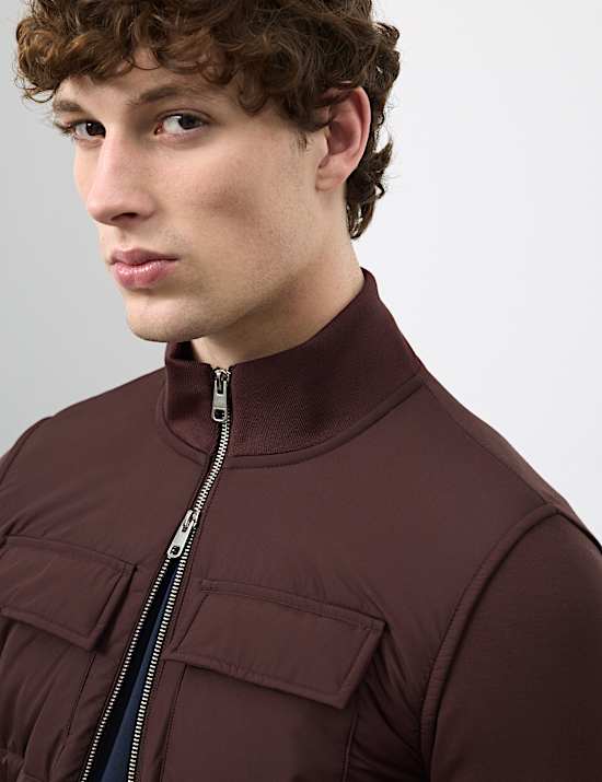 Chaqueta de algodón con bolsillo y cremallera