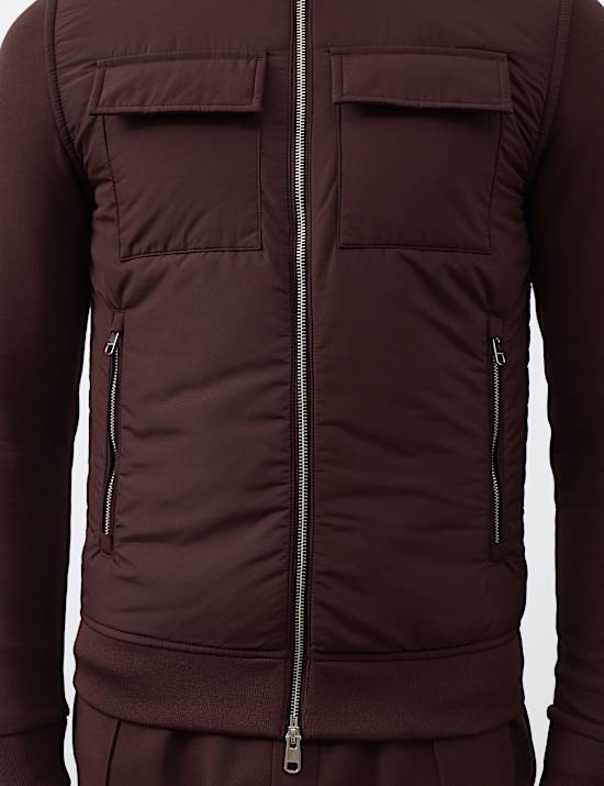 Chaqueta de algodón con bolsillo y cremallera