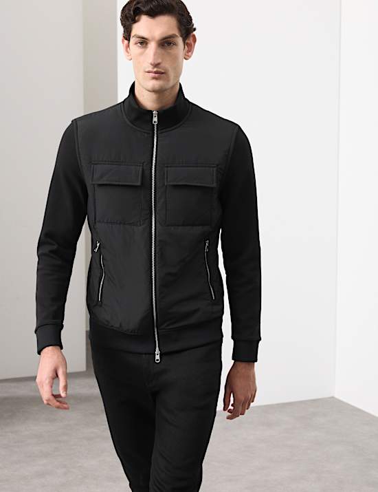 Reißverschlussjacke mit hohem Baumwollanteil und Taschen