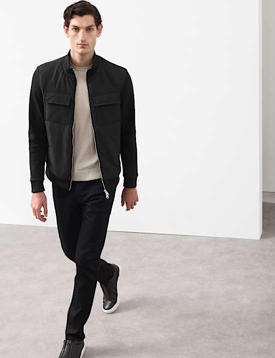 Reißverschlussjacke mit hohem Baumwollanteil und Taschen