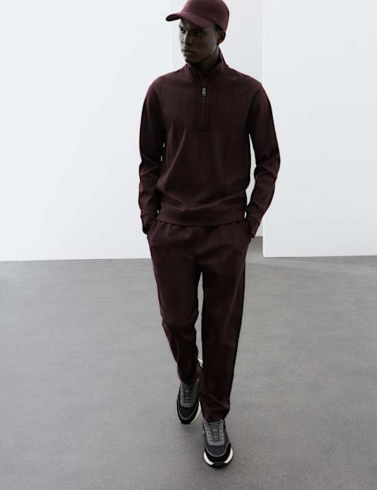 Drop Needle Pure Cotton Straight Leg Joggers