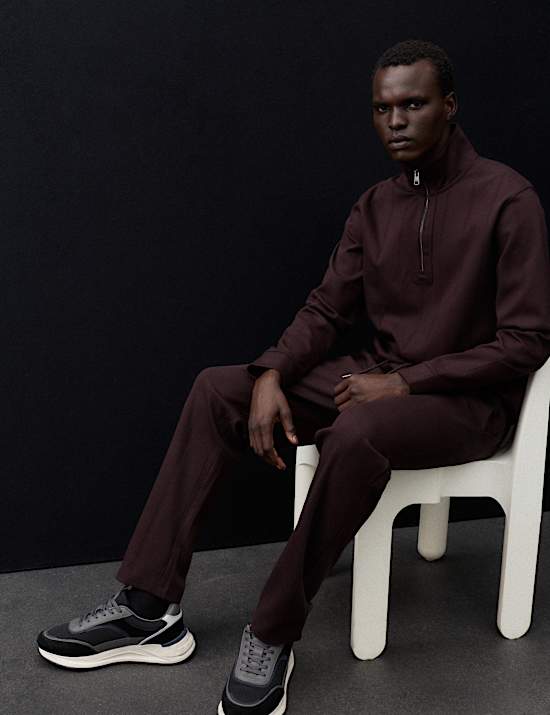 Drop Needle Pure Cotton Straight Leg Joggers