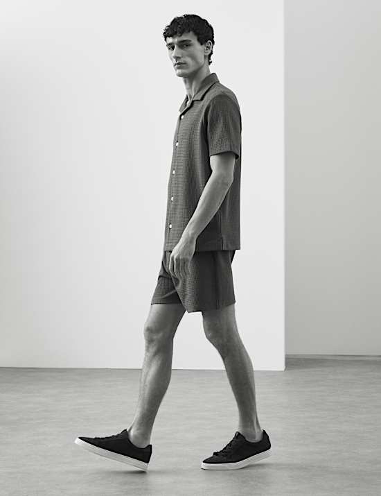 Regular Fit Cotton Blend Textured Shirt