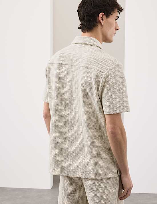 Regular Fit Cotton Blend Textured Shirt