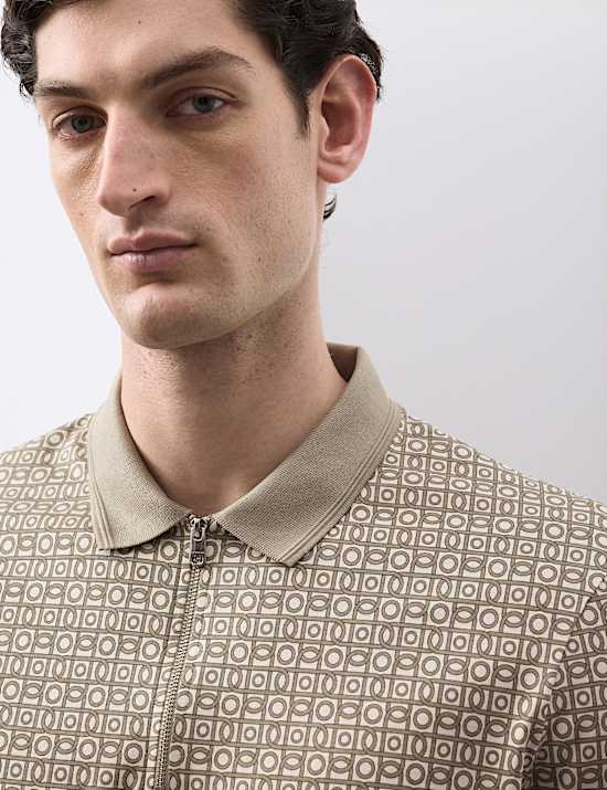 Pure Supima&reg; Cotton Geometric Polo Shirt