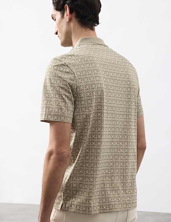 Pure Supima&reg; Cotton Geometric Polo Shirt