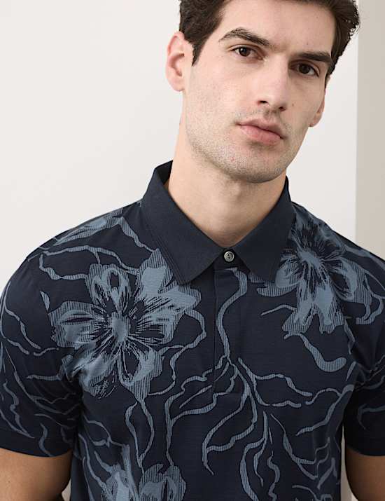 Pure Supima&reg; Cotton Floral Polo Shirt