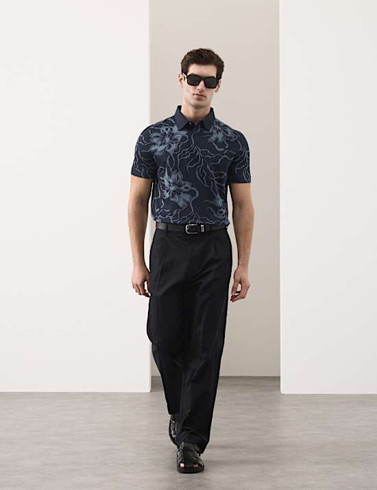 Pure Supima&reg; Cotton Floral Polo Shirt