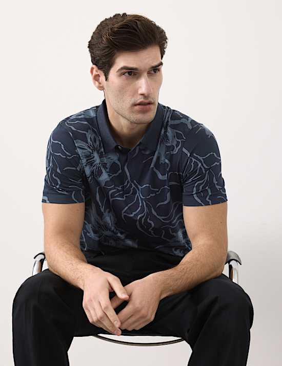 Pure Supima&reg; Cotton Floral Polo Shirt