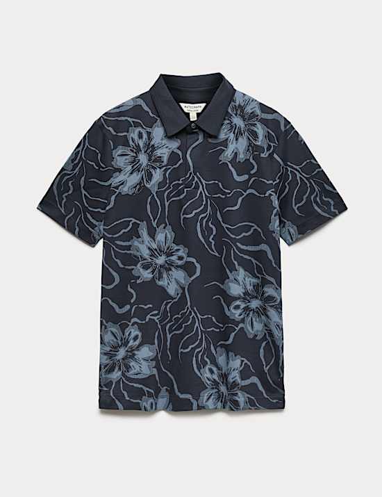 Pure Supima&reg; Cotton Floral Polo Shirt