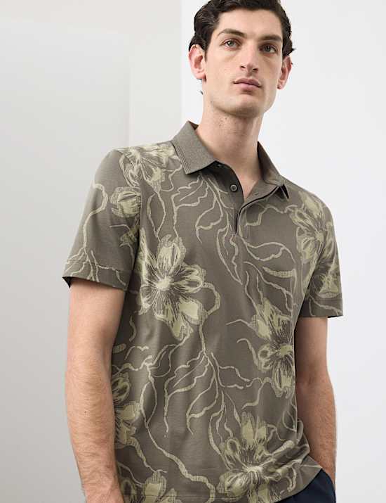 Pure Supima&reg; Cotton Floral Polo Shirt