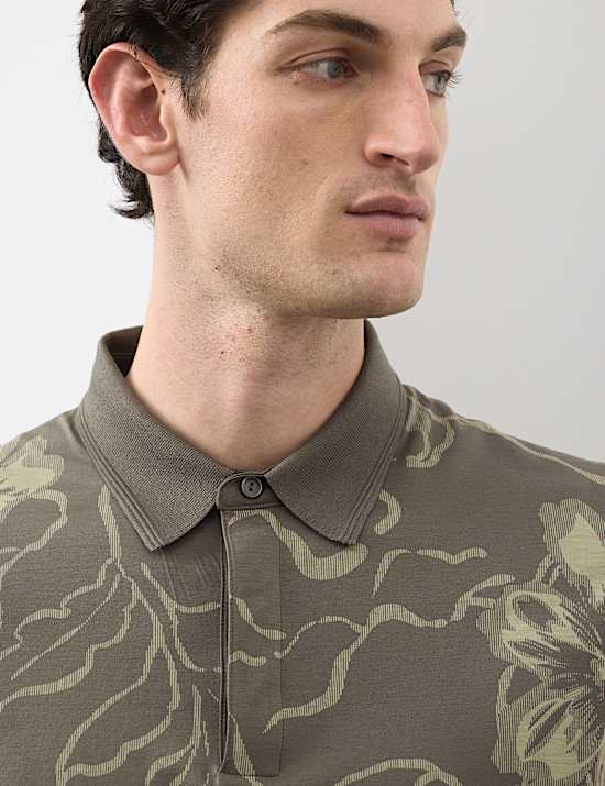 Pure Supima&reg; Cotton Floral Polo Shirt