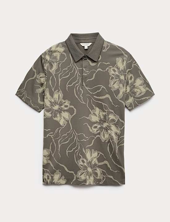 Pure Supima&reg; Cotton Floral Polo Shirt