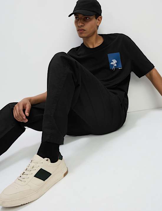 Pure Cotton Botanical Graphic T-Shirt