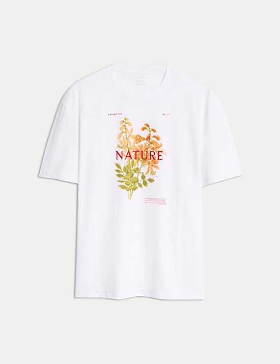 Pure Cotton Flower Graphic T-Shirt