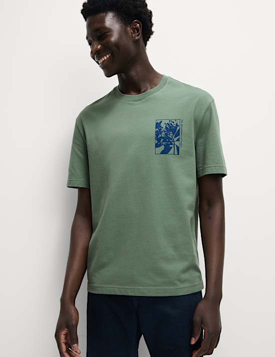 T-shirt με σχέδιο λουλούδια από 100% βαμβάκι