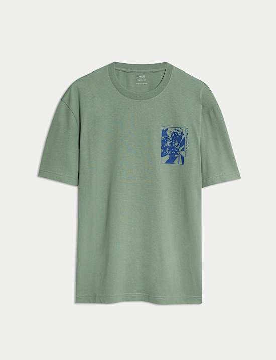 T-shirt με σχέδιο λουλούδια από 100% βαμβάκι