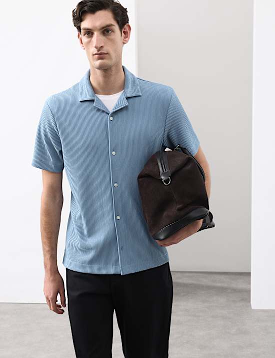 Regular Fit Textured Short Sleeve Shirt