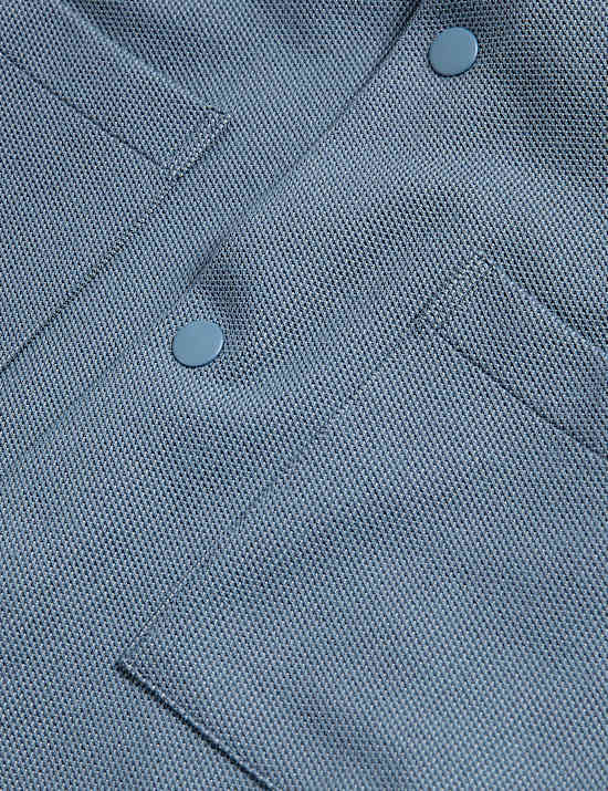 Cotton Blend Short Sleeve Overshirt