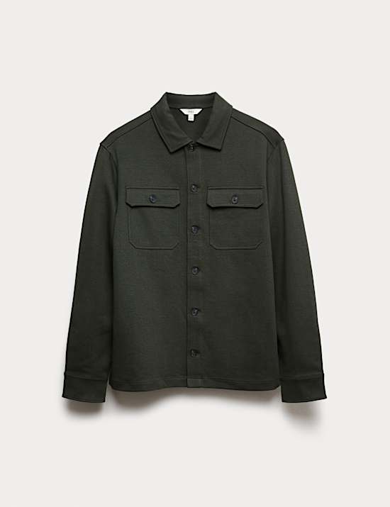 Cotton Rich Herringbone Overshirt