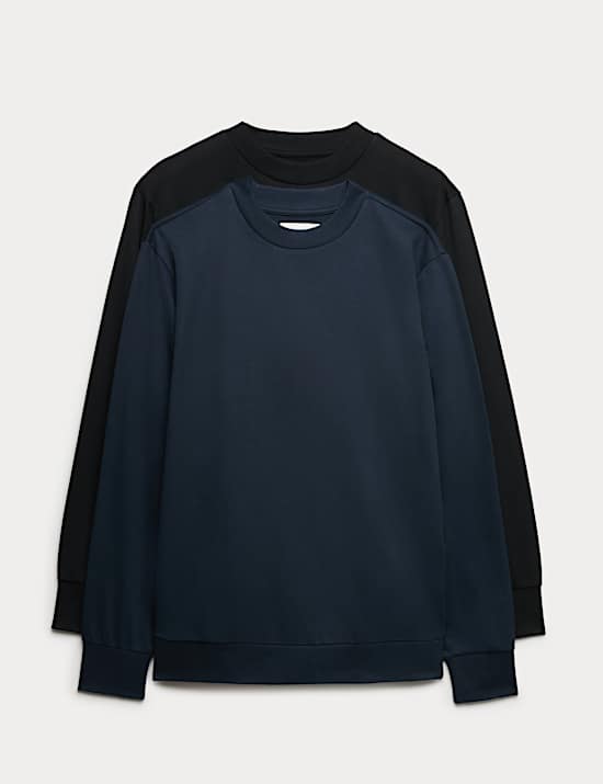 2 Pack Cotton Rich Crew Neck Sweatshirts