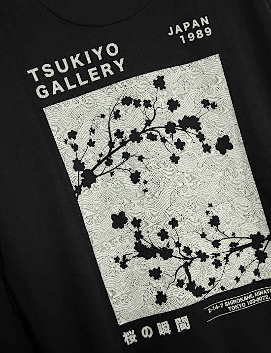 Oversized Cotton Rich Japanese Graphic Sweatshirt