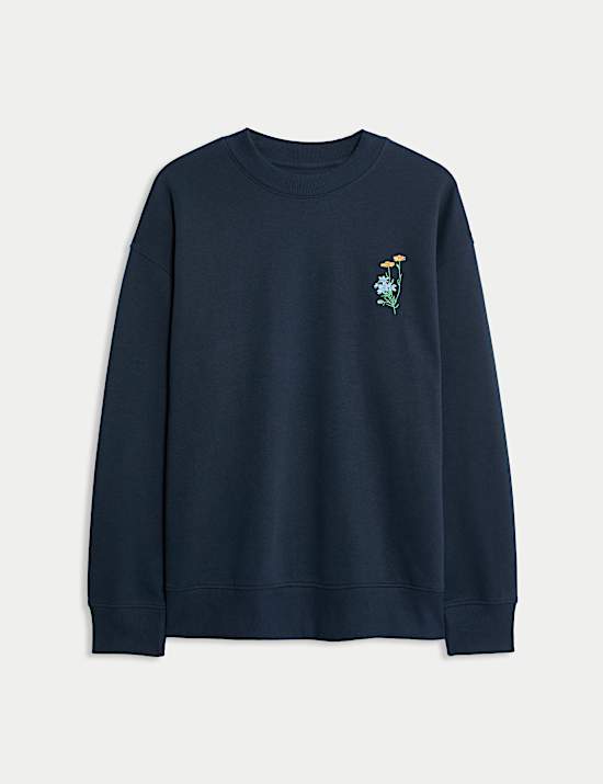 Pure Cotton Embroidered Sweatshirt