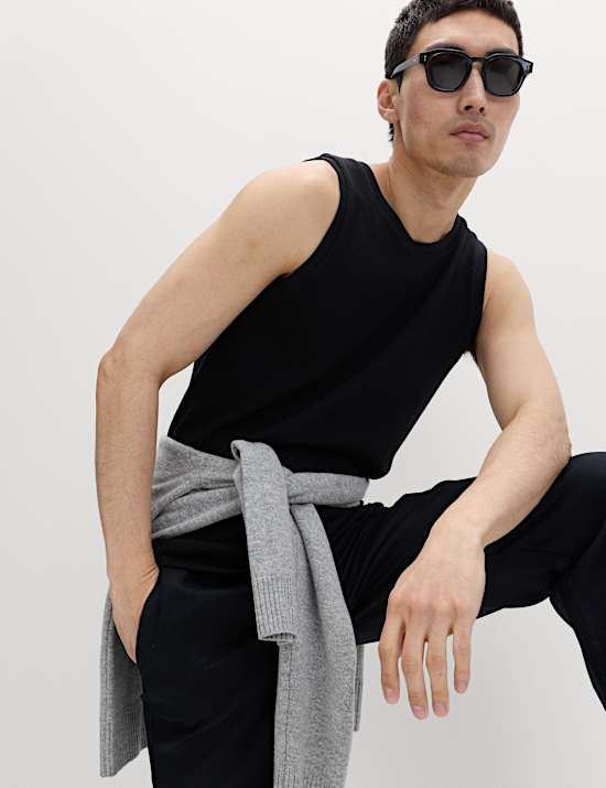 Cotton Rich Knitted Vest