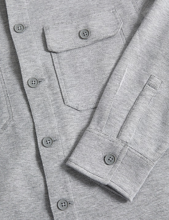 Jaket Kemeja Bertekstur Bahan Katun