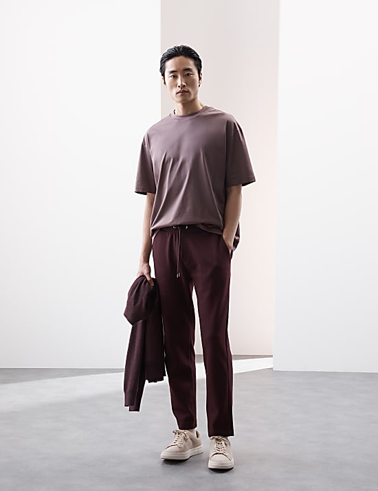 Cotton Rich Straight Leg Textured Joggers