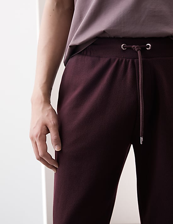 Cotton Rich Straight Leg Textured Joggers