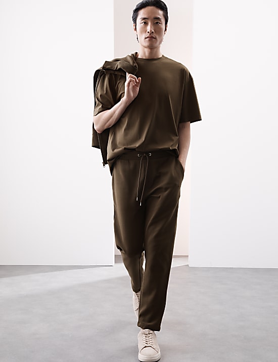 Cotton Rich Straight Leg Textured Joggers